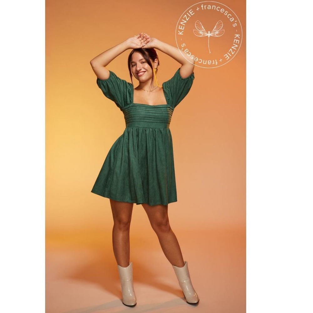 Kenzie + Francesca’s Green Smocked dress